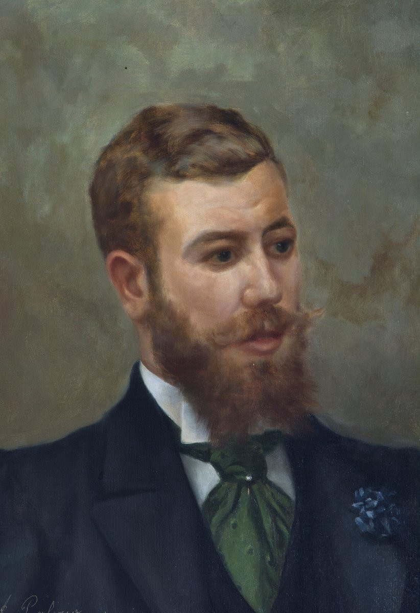 Portrait. Huile sur toile. Dédicacé, signé (F. Lloret.) et daté (1897)-photo-3
