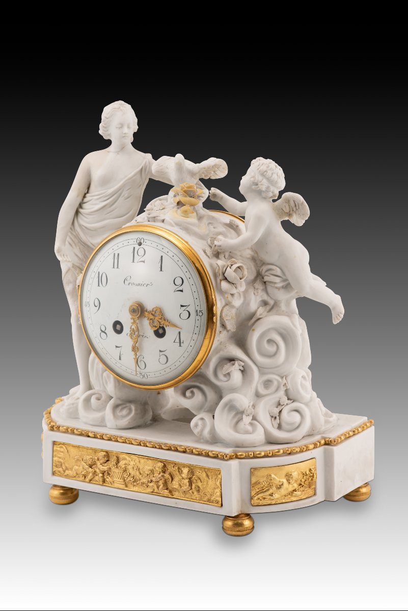 Horloge de cheminée de style Louis XVI. Crosnier, Paris, France, vers 1900-photo-2