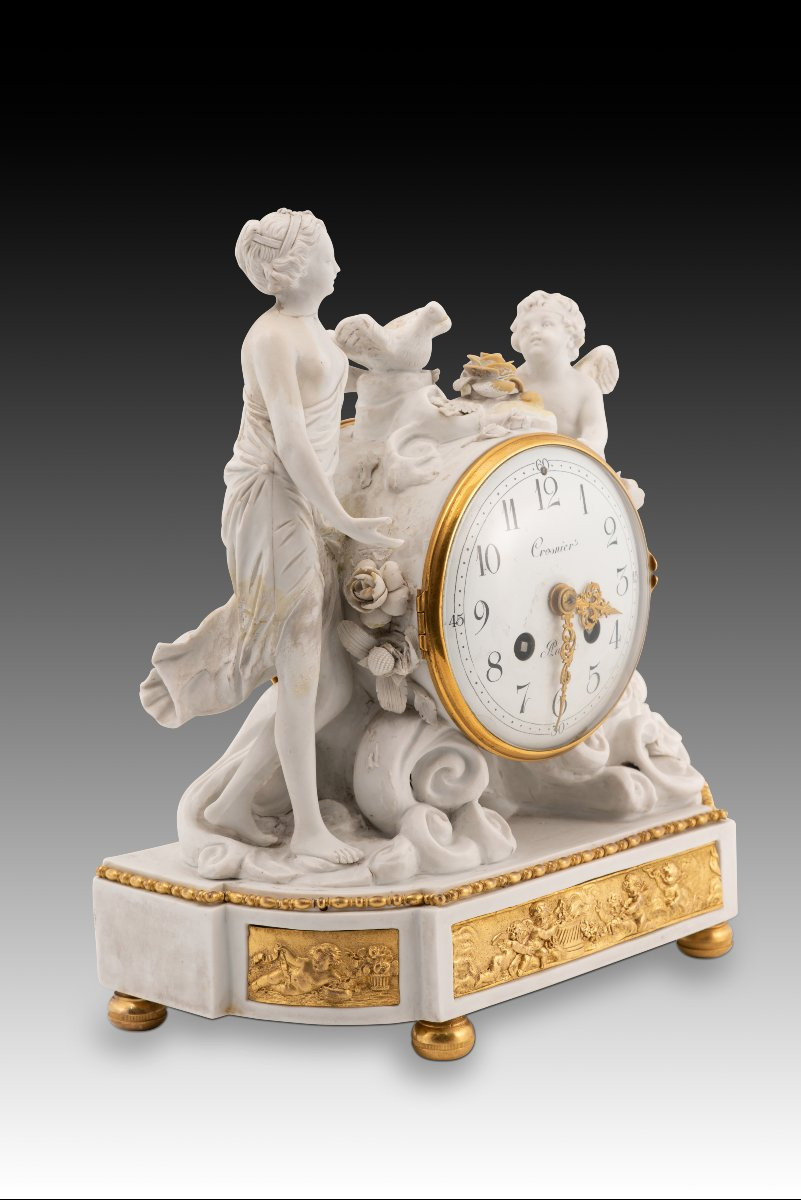 Horloge de cheminée de style Louis XVI. Crosnier, Paris, France, vers 1900-photo-3