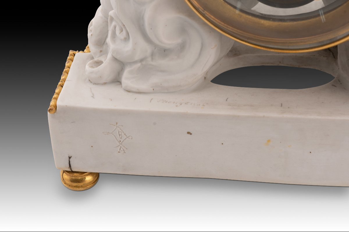 Horloge de cheminée de style Louis XVI. Crosnier, Paris, France, vers 1900-photo-3