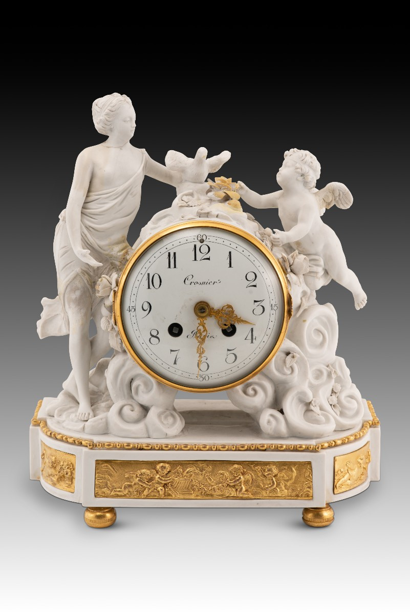 Horloge de cheminée de style Louis XVI. Crosnier, Paris, France, vers 1900