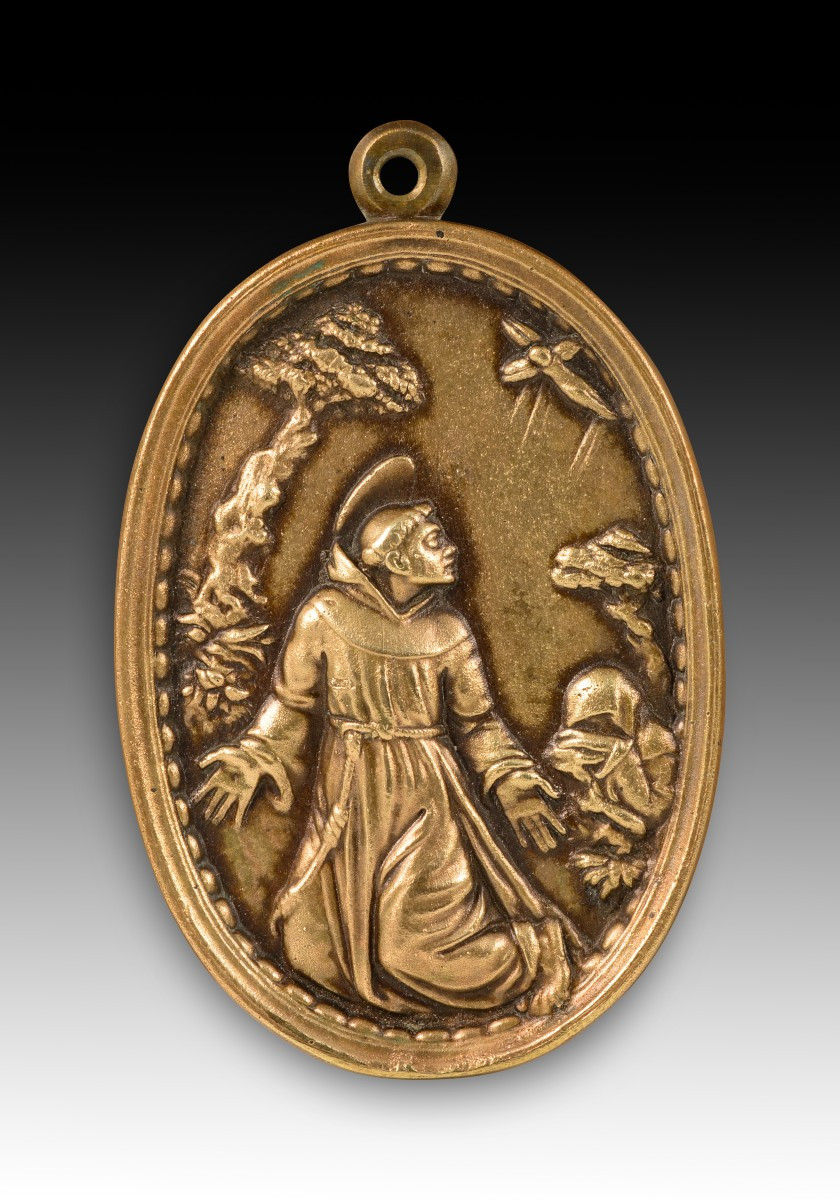 Votive Plaque, Stigmatization Of Saint Francis Of Assisi. Bronze. 17th-18th Centuries. 