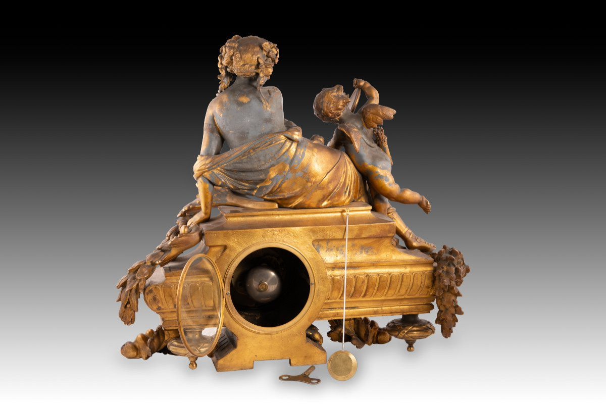 Horloge de table Napoléon III. Calamine, bronze, etc. Samuel Marti et Cie., Philippe Mourey. -photo-1