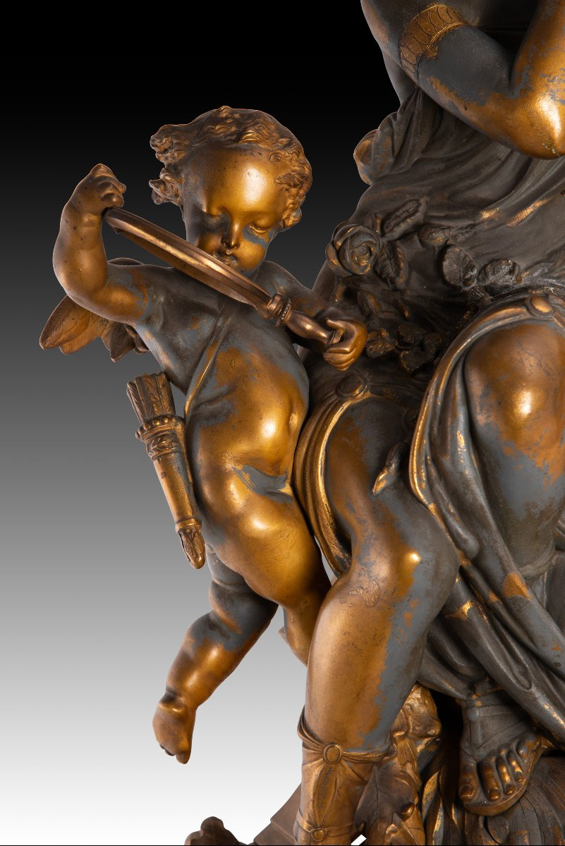 Horloge de table Napoléon III. Calamine, bronze, etc. Samuel Marti et Cie., Philippe Mourey. -photo-8