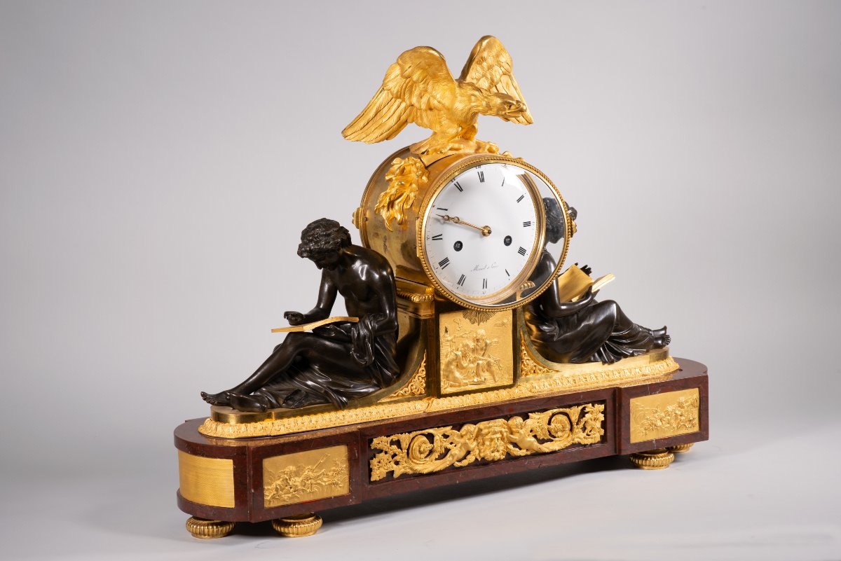 Table Clock, "study" And "philosophy". Mesnil, Paris, France, Circa 1815.-photo-3