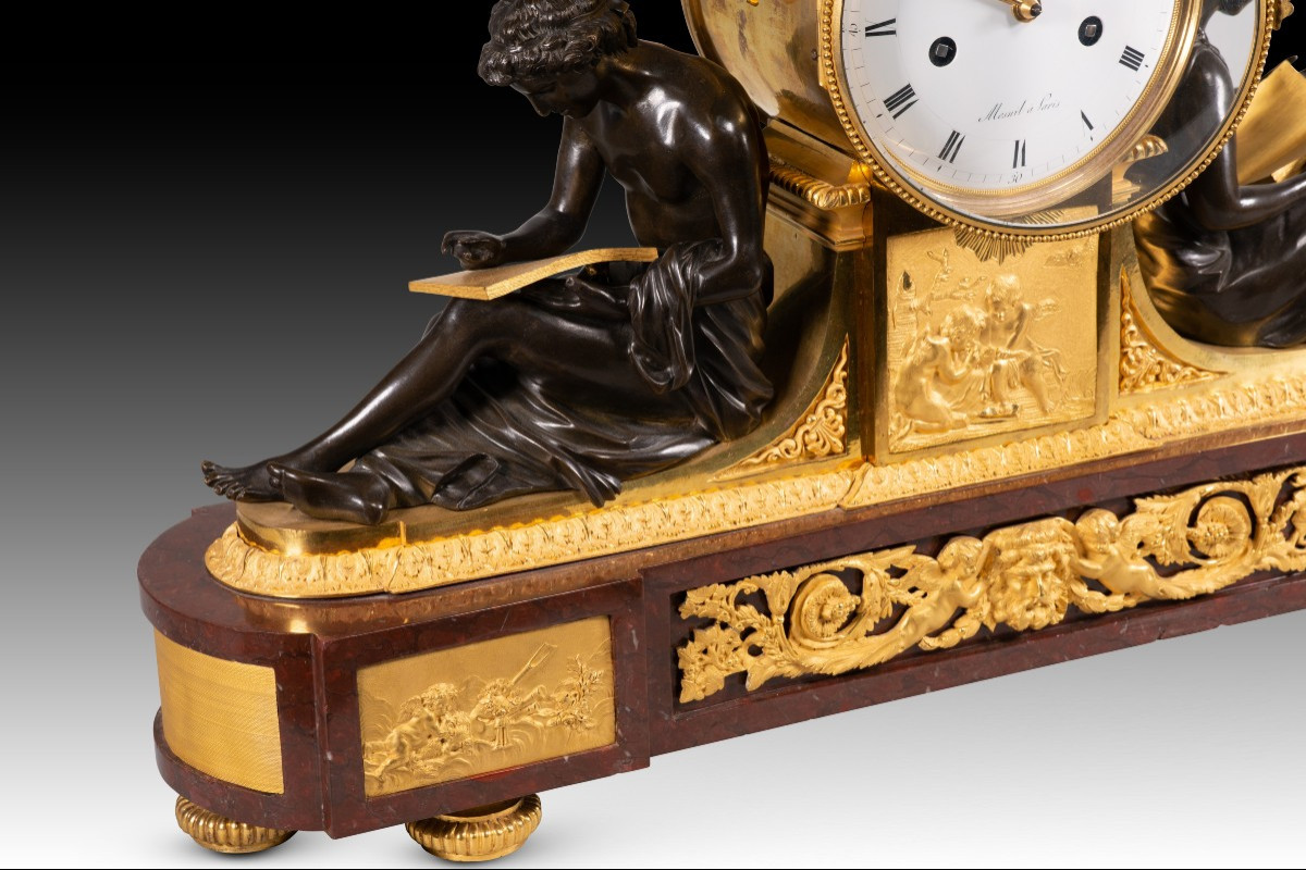 Table Clock, "study" And "philosophy". Mesnil, Paris, France, Circa 1815.-photo-3