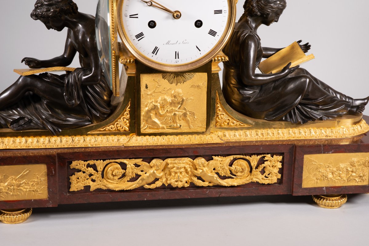 Table Clock, "study" And "philosophy". Mesnil, Paris, France, Circa 1815.-photo-1