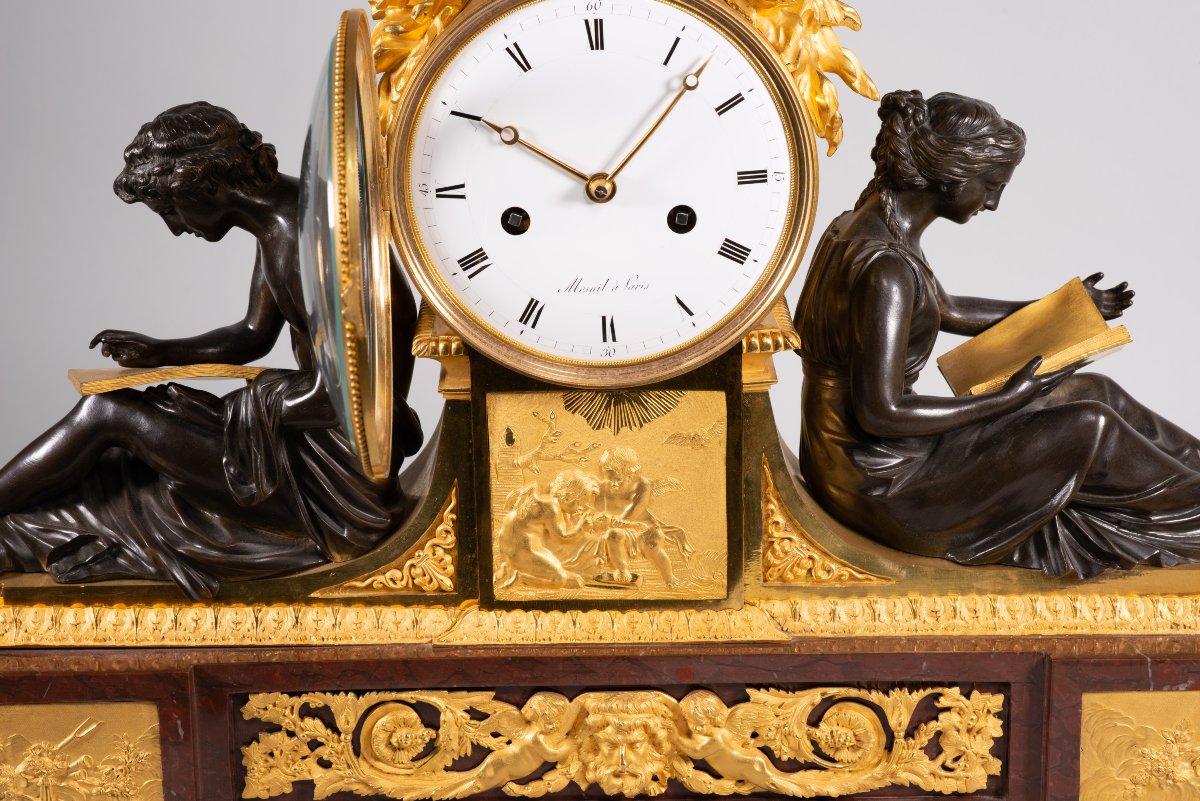 Table Clock, "study" And "philosophy". Mesnil, Paris, France, Circa 1815.-photo-3