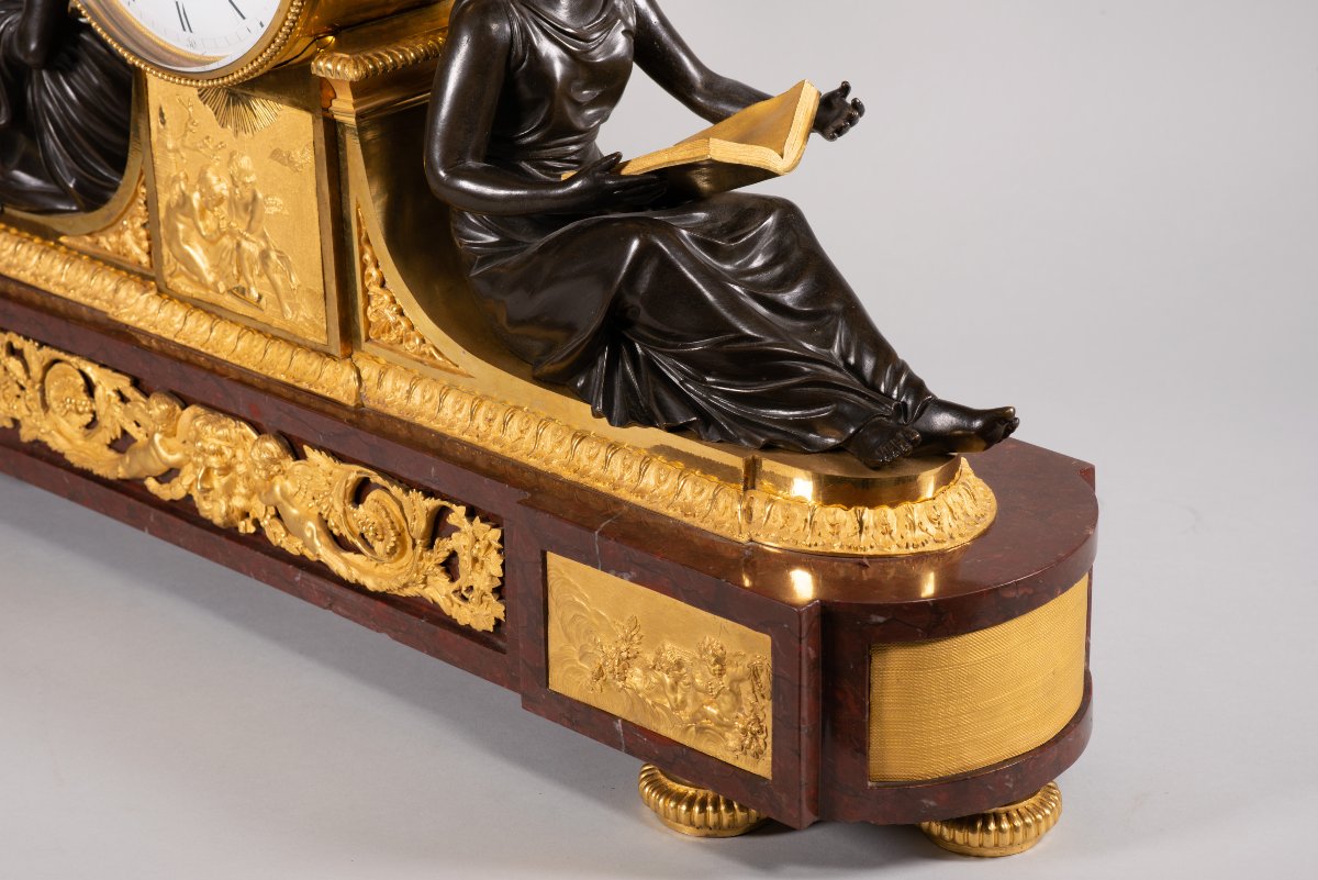 Table Clock, "study" And "philosophy". Mesnil, Paris, France, Circa 1815.-photo-5