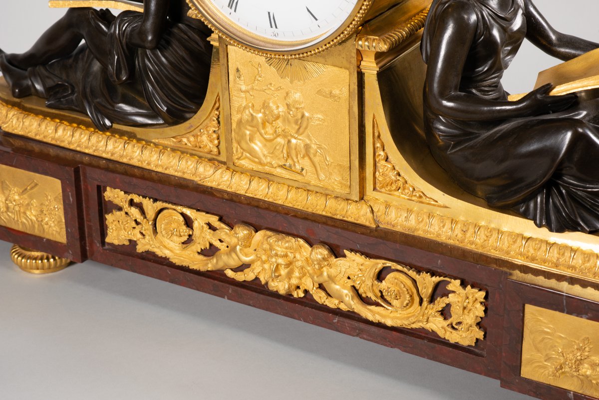 Table Clock, "study" And "philosophy". Mesnil, Paris, France, Circa 1815.-photo-6