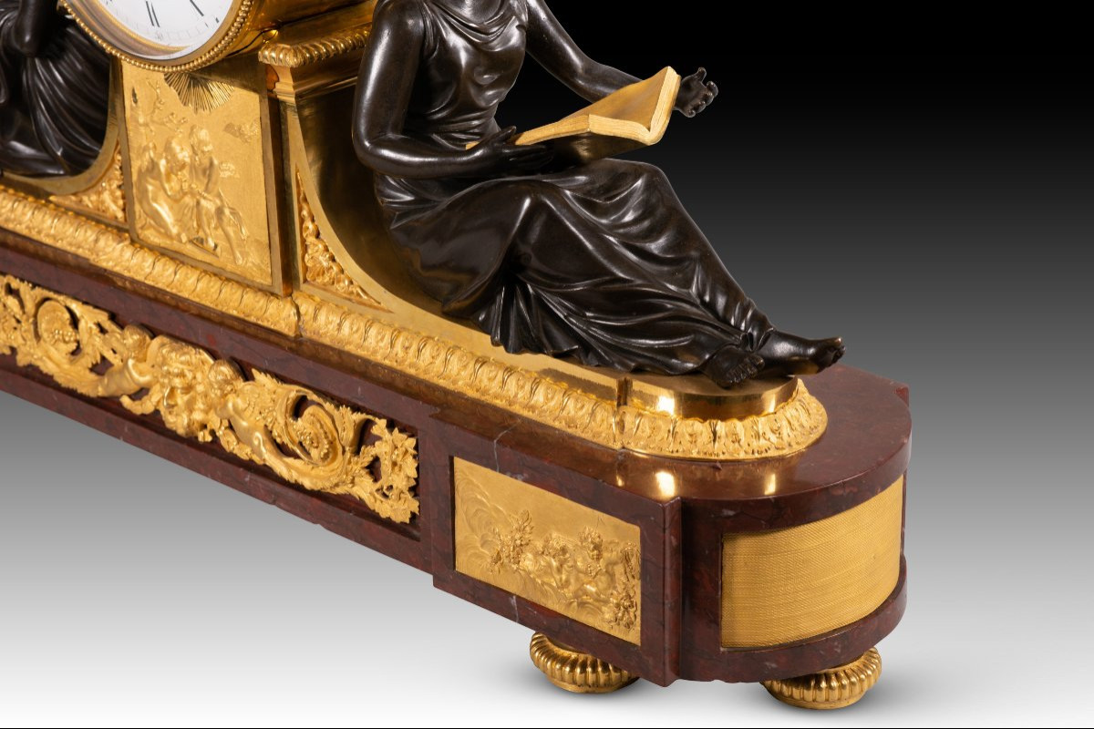 Table Clock, "study" And "philosophy". Mesnil, Paris, France, Circa 1815.-photo-5