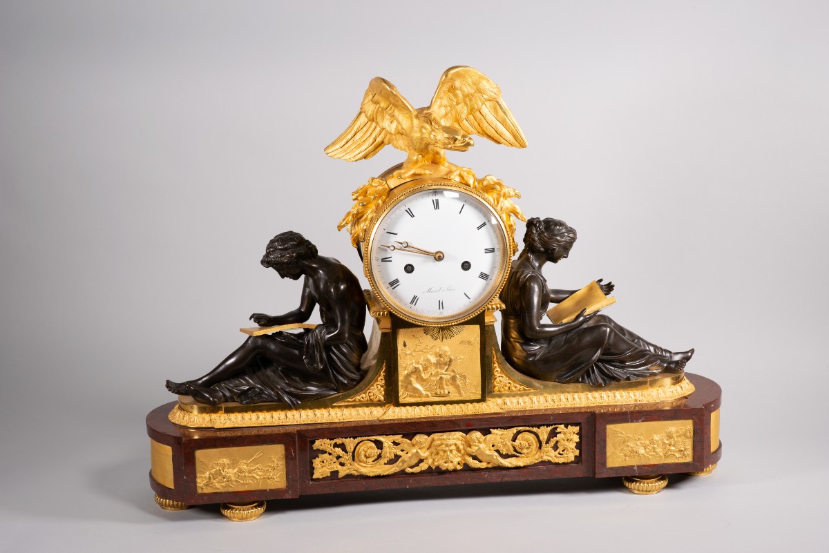 Table Clock, "study" And "philosophy". Mesnil, Paris, France, Circa 1815.