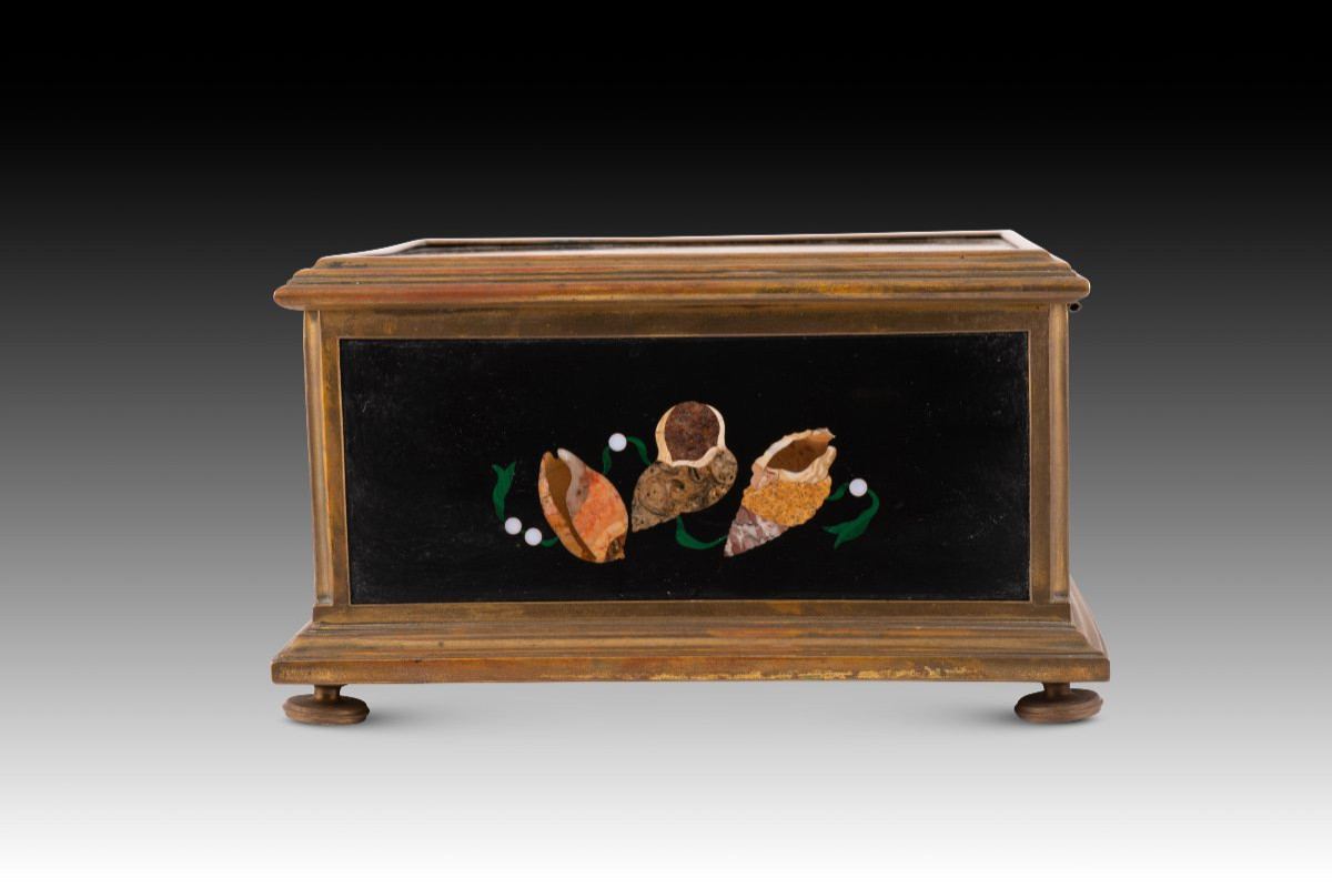 Boxes. Hard Stone, Metal, Fabric. Probably Italy, 19th Century.-photo-7