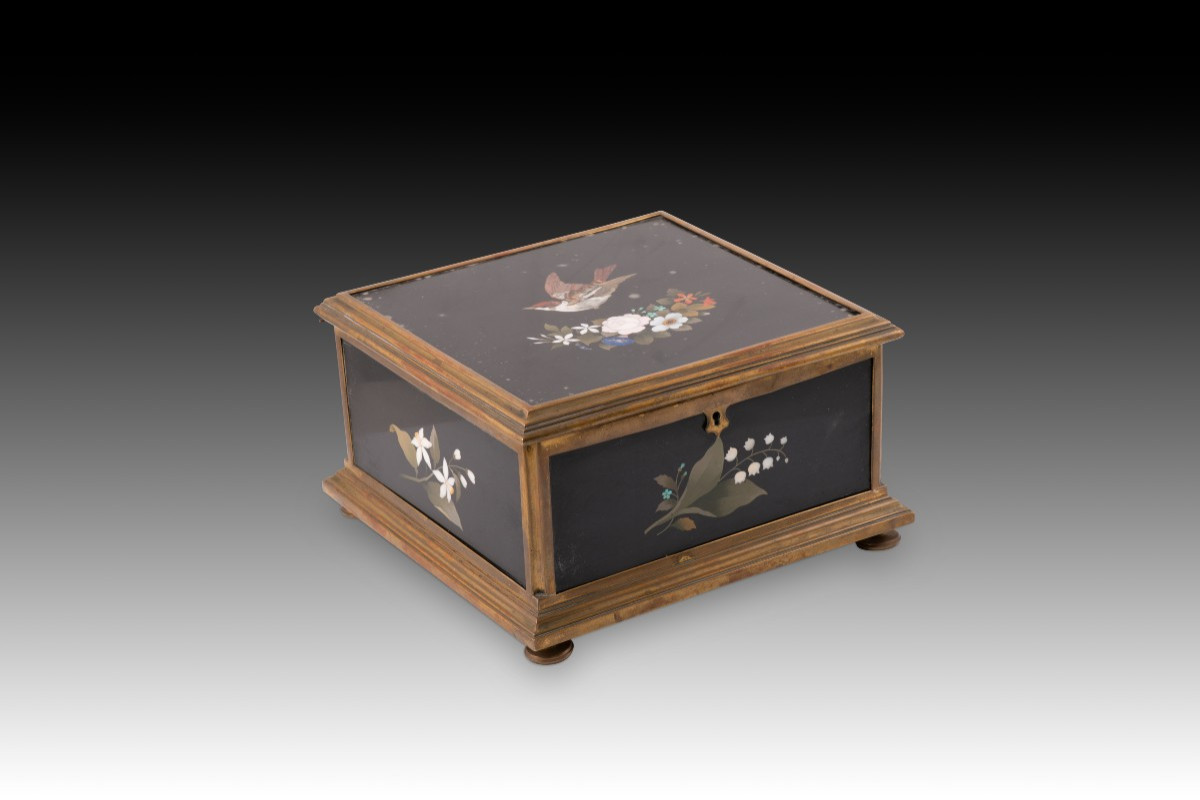 Boxes. Hard Stone, Metal, Fabric. Probably Italy, 19th Century.