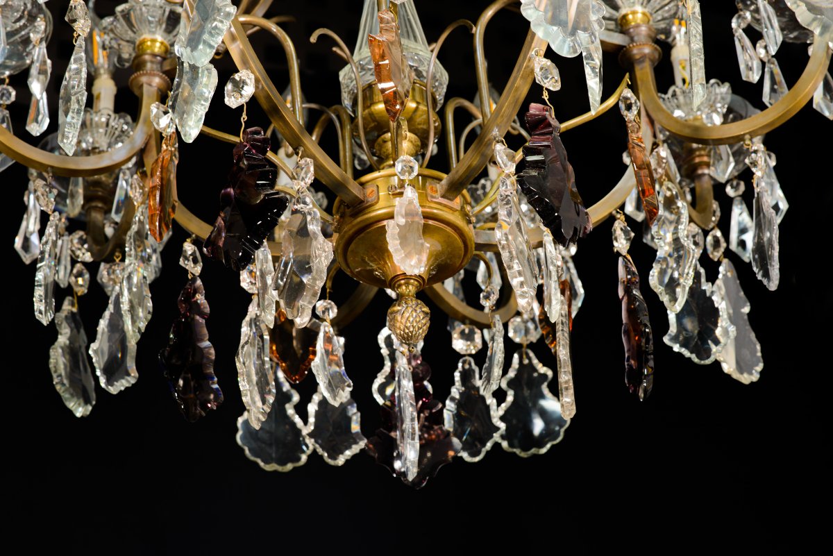 Lustre. Verre, bronze. Début du XXe siècle. -photo-4