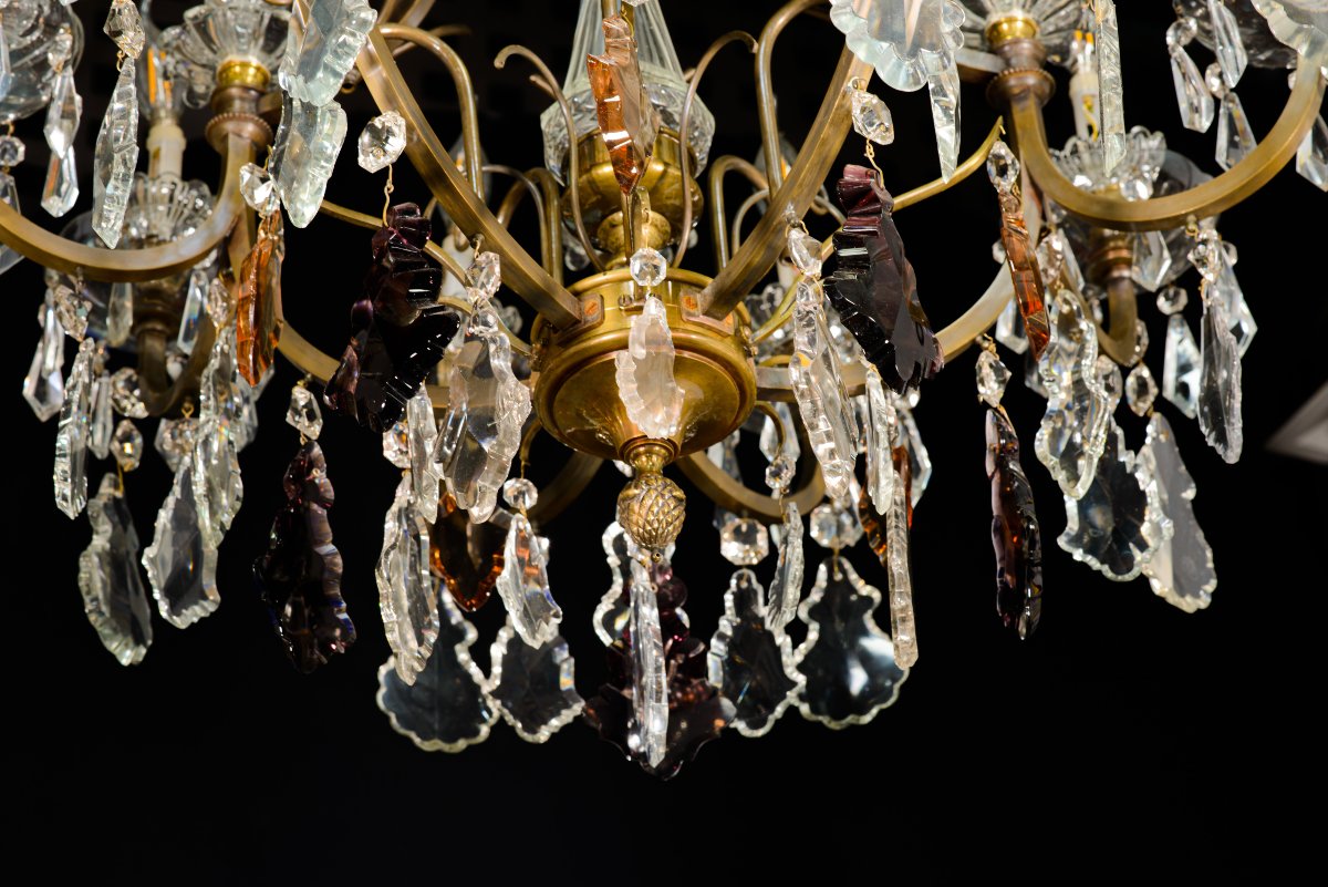 Lustre. Verre, bronze. Début du XXe siècle. -photo-5