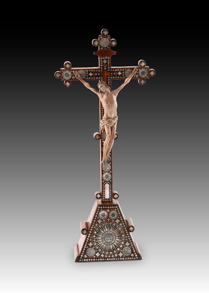 Crucified Christ With Base. Wood, Mother-of-pearl. Jerusalem. -photo-2