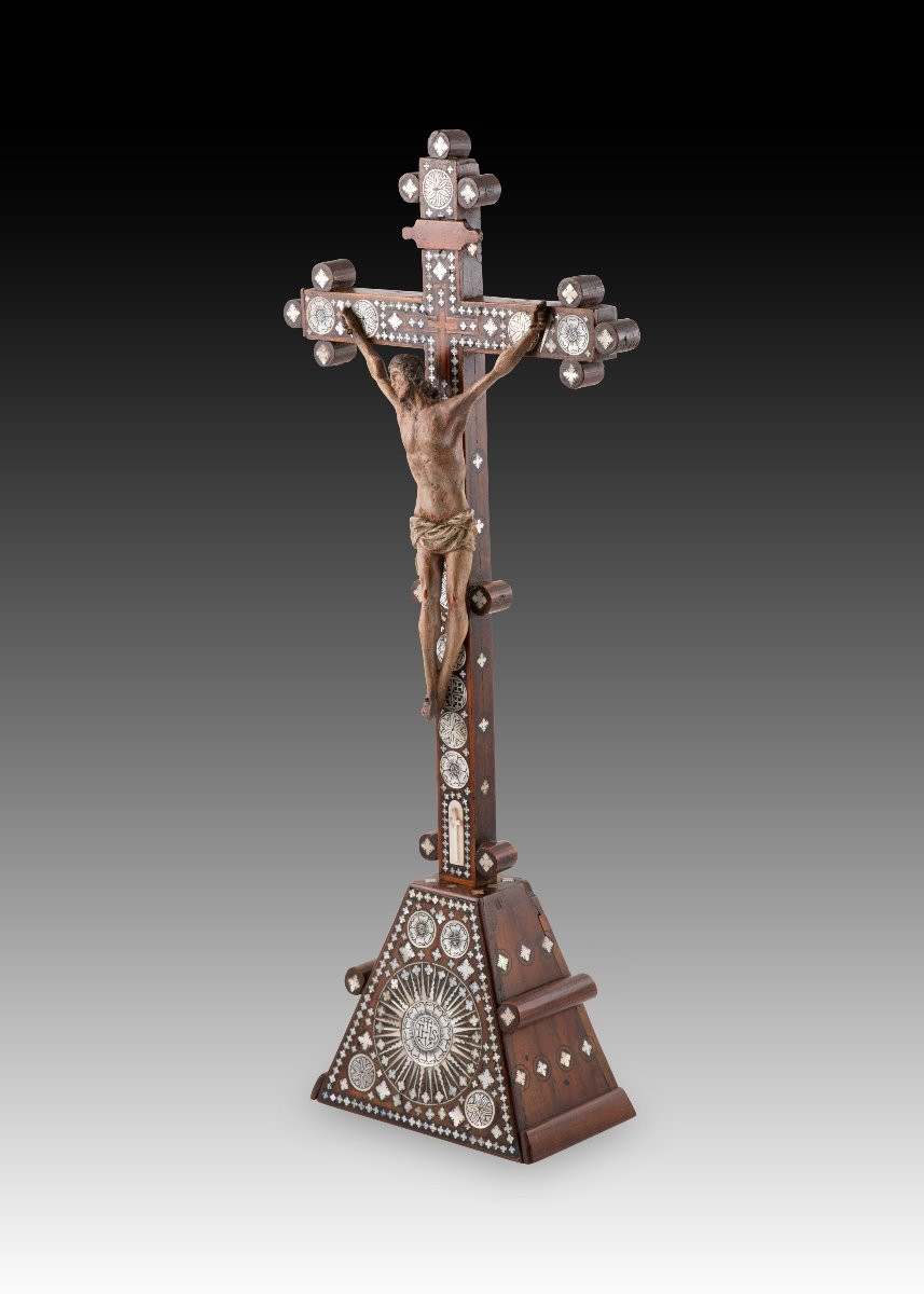 Crucified Christ With Base. Wood, Mother-of-pearl. Jerusalem. -photo-3
