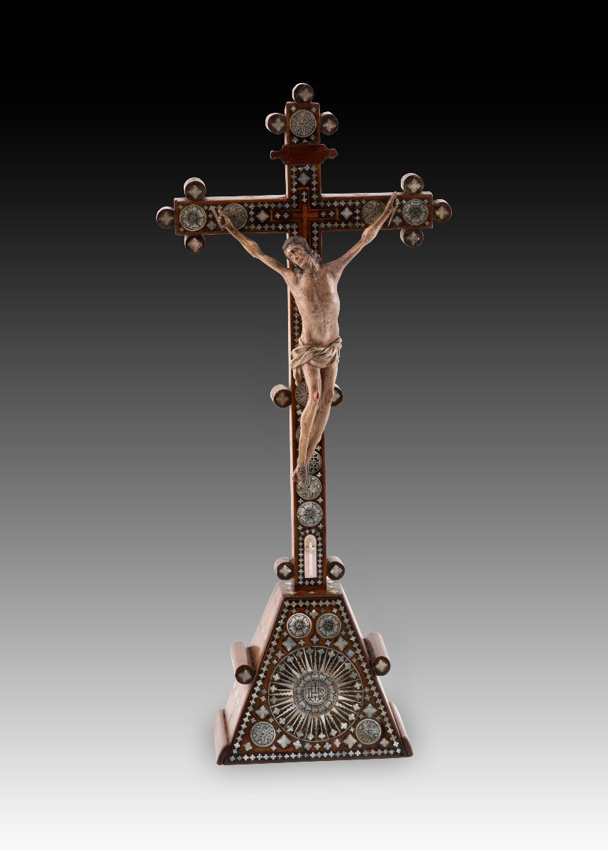 Crucified Christ With Base. Wood, Mother-of-pearl. Jerusalem. -photo-4