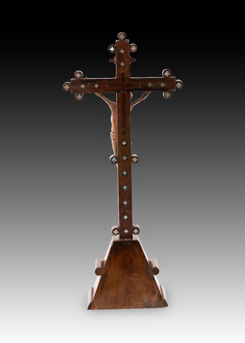 Crucified Christ With Base. Wood, Mother-of-pearl. Jerusalem. -photo-1