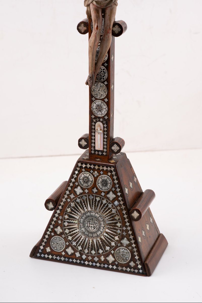 Crucified Christ With Base. Wood, Mother-of-pearl. Jerusalem. -photo-2