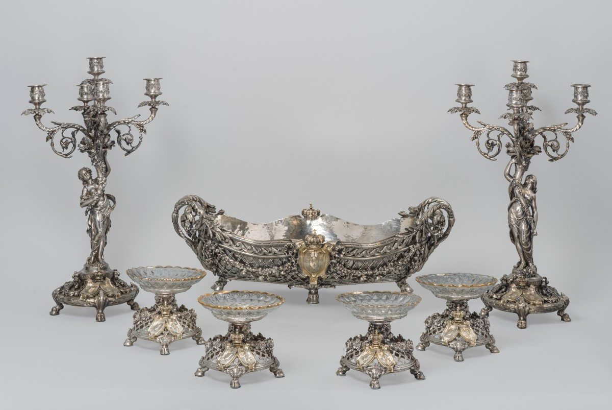 Ensemble de table « Surtout ». Date : vers 1900. Auteur : Émile Froment-Meurice .