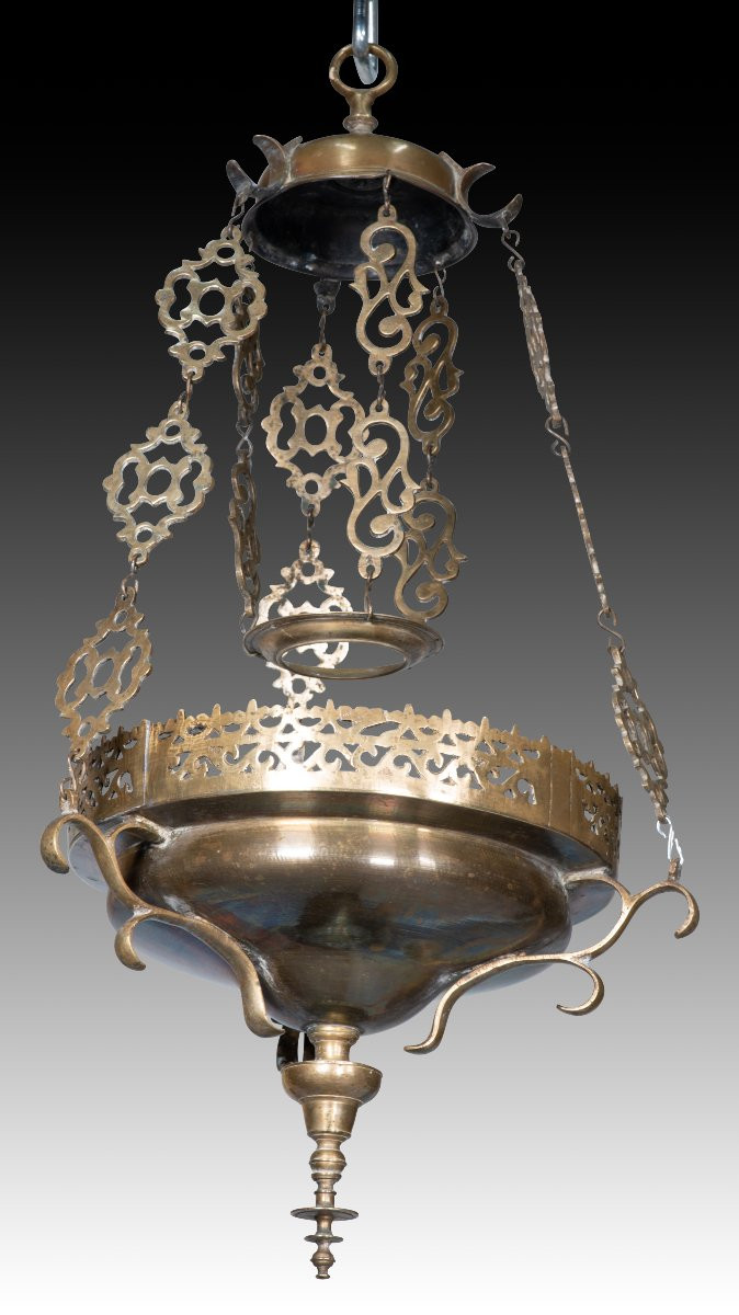 Lamp. Bronze. 17th Century.-photo-3