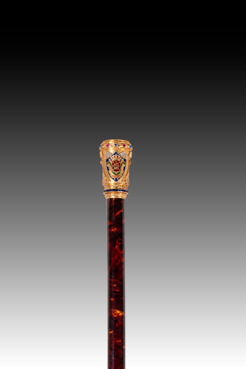 Evaristo Martín Freire Command Baton With Case. Tortoiseshell, Gold, Metal, Etc. Spain, XX-photo-3