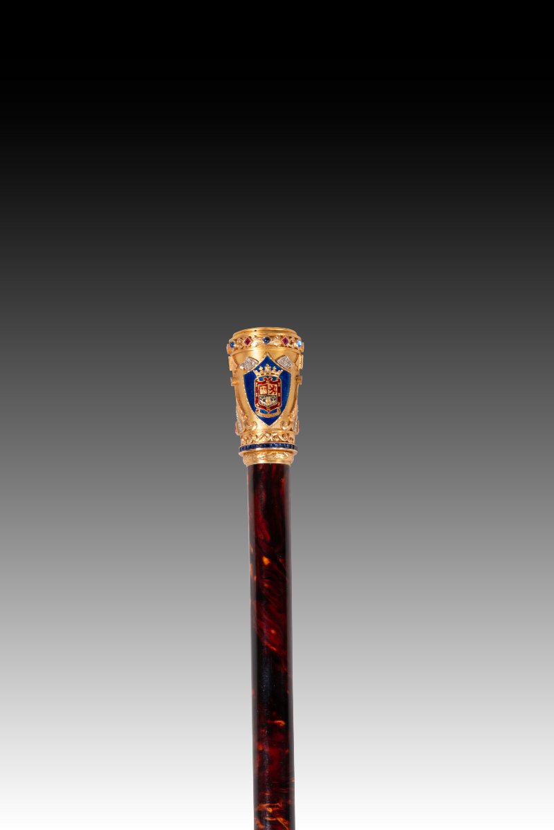 Evaristo Martín Freire Command Baton With Case. Tortoiseshell, Gold, Metal, Etc. Spain, XX-photo-4