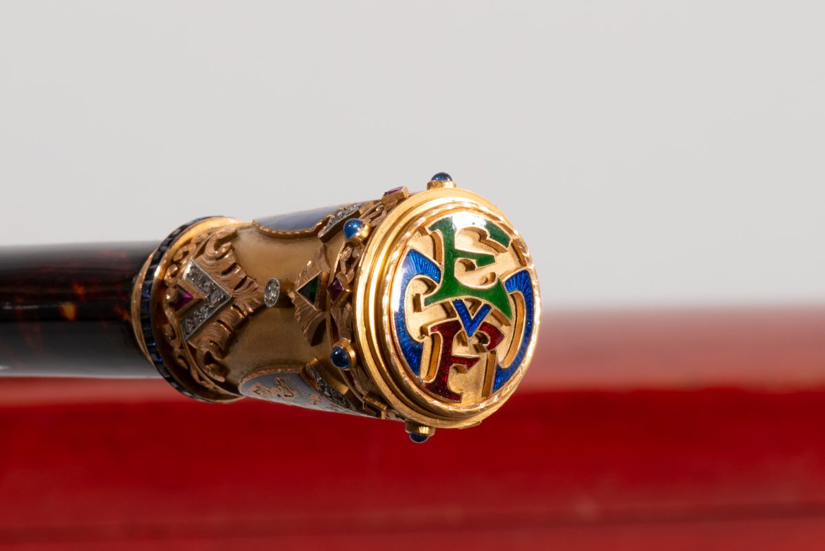 Evaristo Martín Freire Command Baton With Case. Tortoiseshell, Gold, Metal, Etc. Spain, XX-photo-4