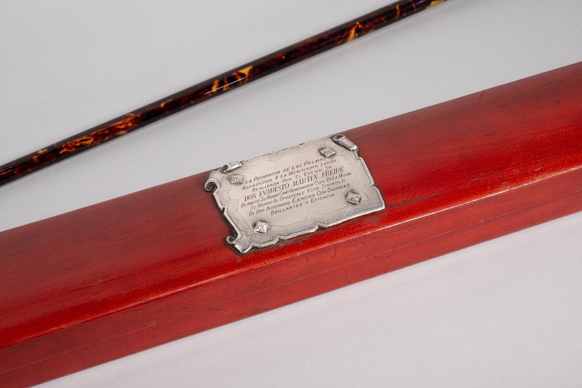 Evaristo Martín Freire Command Baton With Case. Tortoiseshell, Gold, Metal, Etc. Spain, XX-photo-5