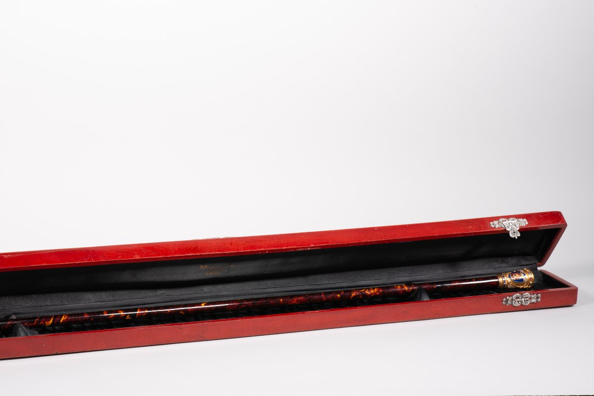 Evaristo Martín Freire Command Baton With Case. Tortoiseshell, Gold, Metal, Etc. Spain, XX-photo-6