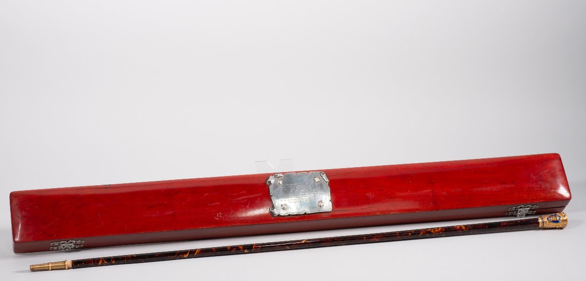 Evaristo Martín Freire Command Baton With Case. Tortoiseshell, Gold, Metal, Etc. Spain, XX-photo-7