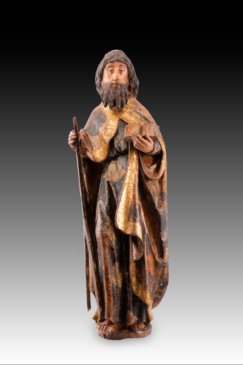 Saint André. Bois sculpté et polychrome. Attribué à DE VAHÍA, Alejo (? - vers 1515). 