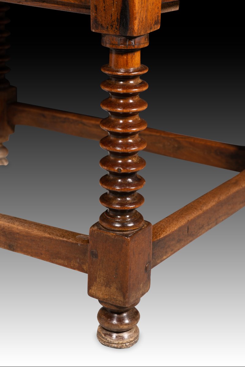 Table. Wood, Iron. Guadalajara Region, Spain, 17th Century. -photo-7