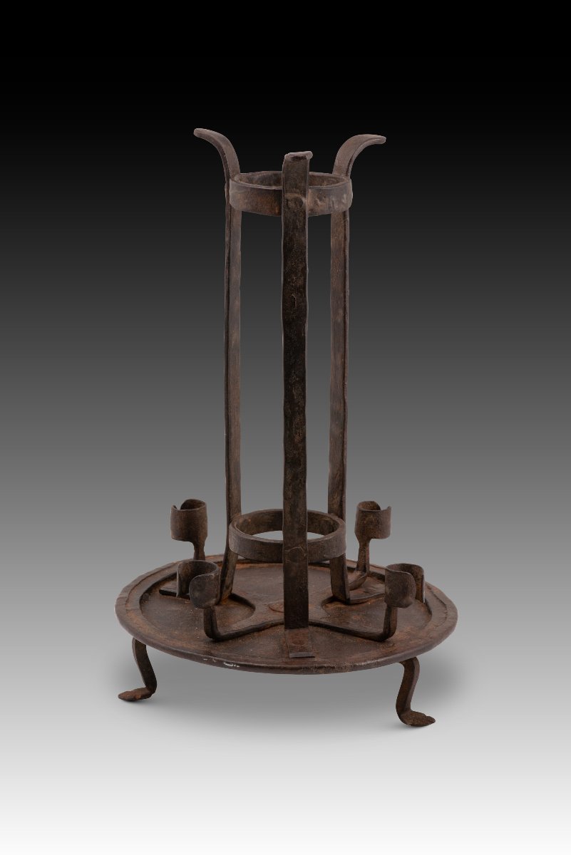 Candelabra. Wrought Iron. Spanish School, 19th Century. 
