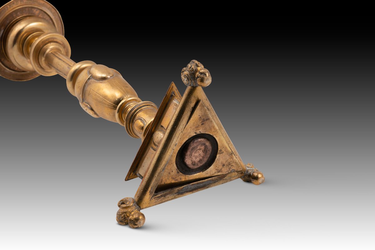Candlestick. Bronze. Spanish School, 17th Century.  -photo-5