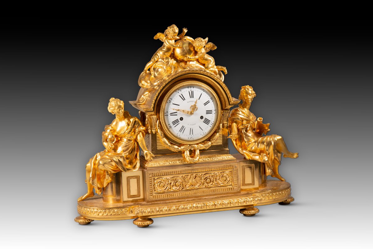 Louis XVI-style Table Clock.  French School, Honoré Pons And Louis-auguste Marquis.-photo-2
