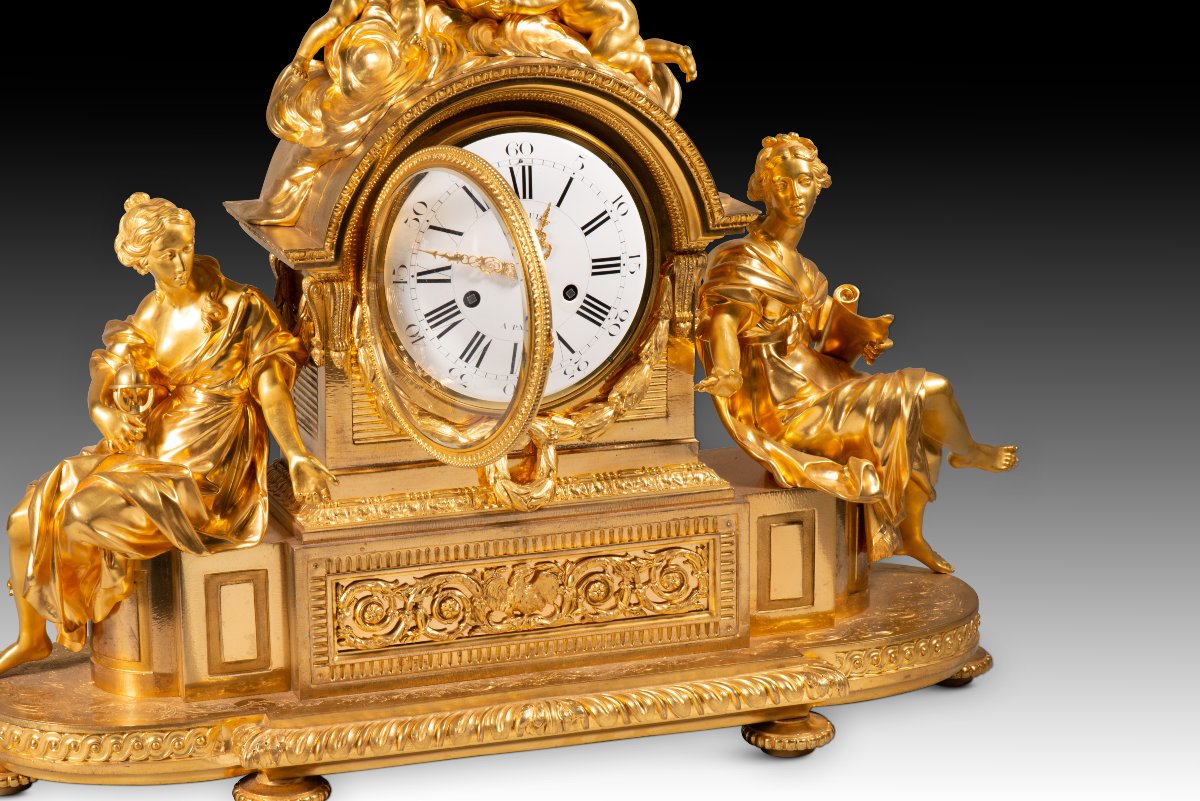 Louis XVI-style Table Clock.  French School, Honoré Pons And Louis-auguste Marquis.-photo-3