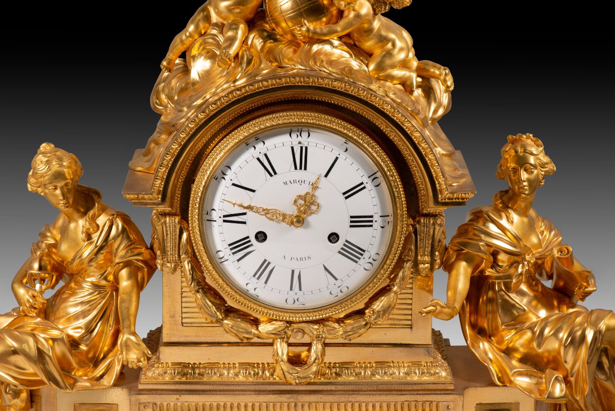 Louis XVI-style Table Clock.  French School, Honoré Pons And Louis-auguste Marquis.-photo-3