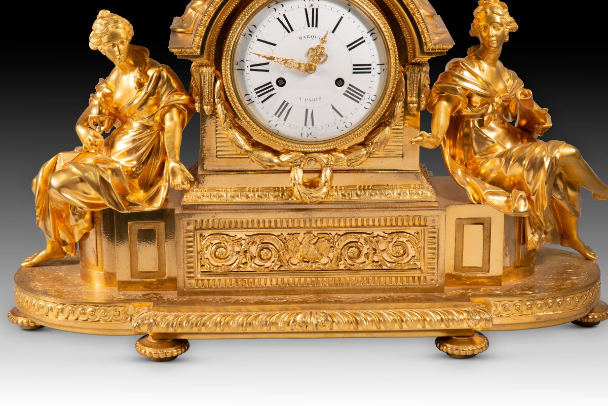 Louis XVI-style Table Clock.  French School, Honoré Pons And Louis-auguste Marquis.-photo-6