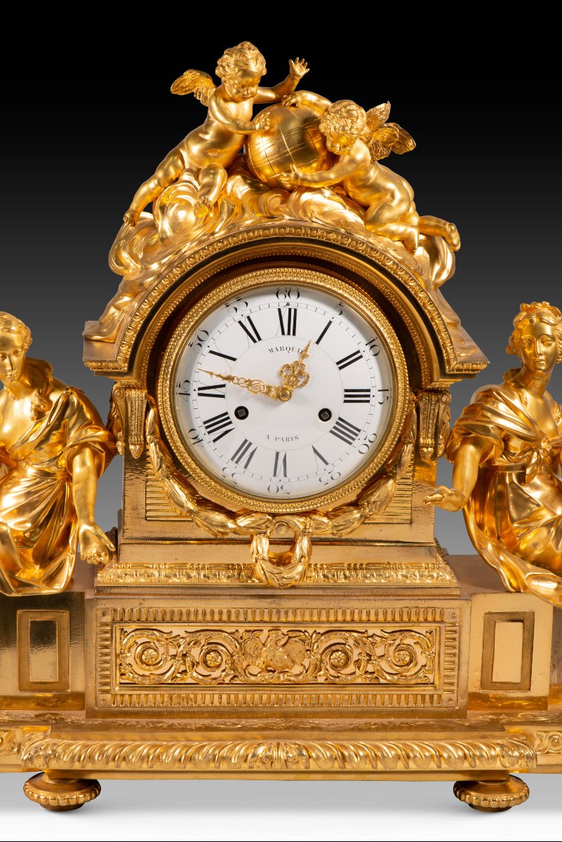 Louis XVI-style Table Clock.  French School, Honoré Pons And Louis-auguste Marquis.-photo-7