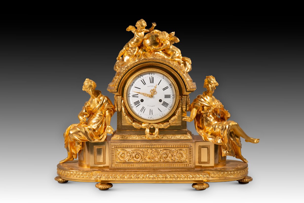 Louis XVI-style Table Clock.  French School, Honoré Pons And Louis-auguste Marquis.