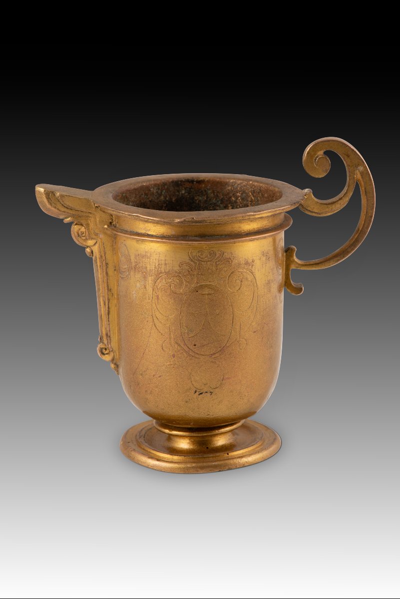Jug With A Spout. Gilded Bronze. Spanish School, 17th Century. -photo-6