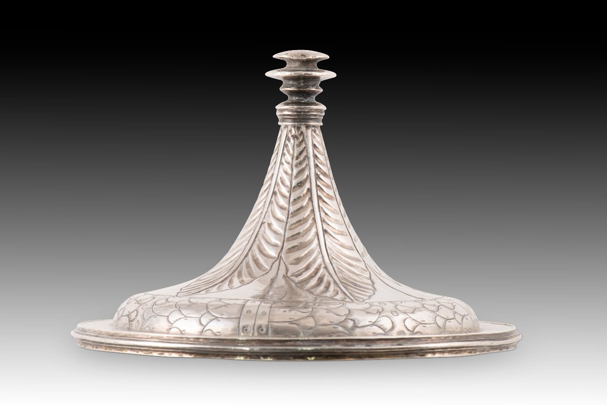 Lid For A Pyx Or Chalice. Silver. 16th Century.-photo-3