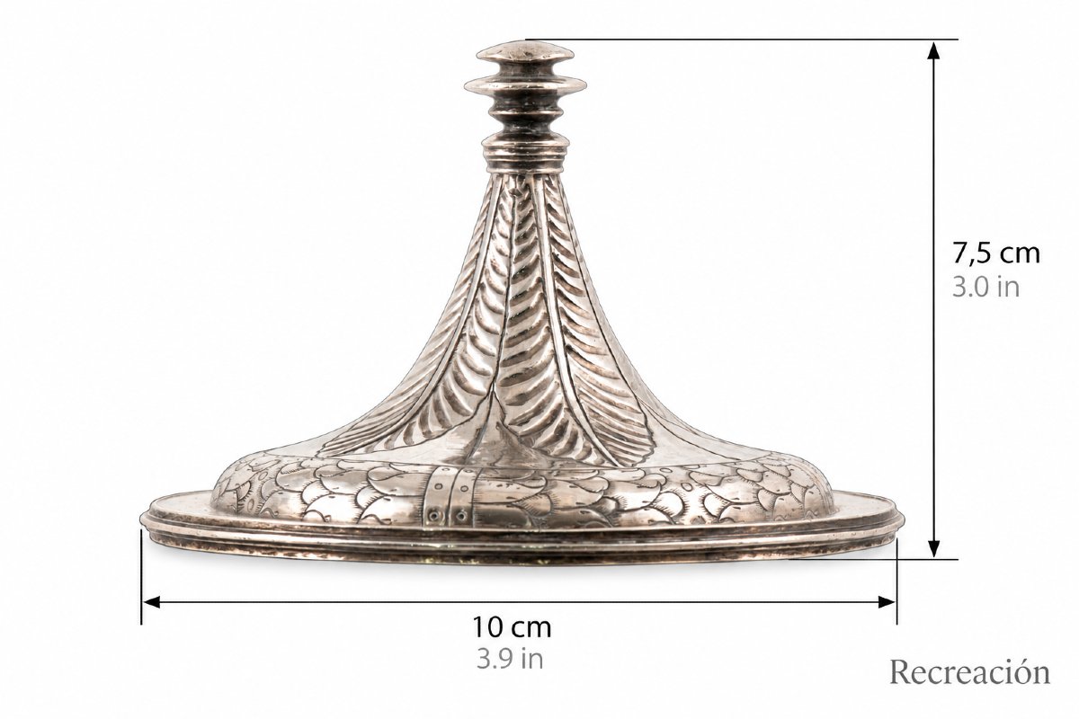 Lid For A Pyx Or Chalice. Silver. 16th Century.-photo-4