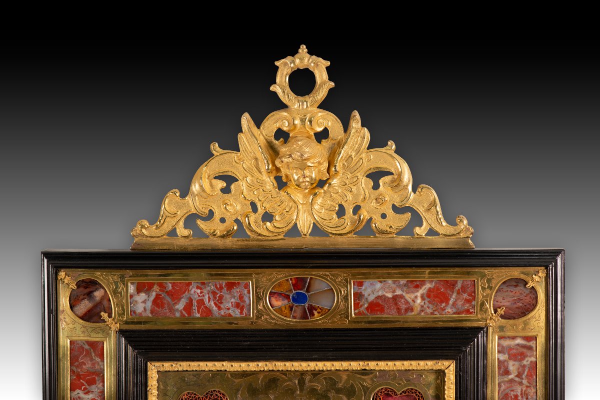 Cadre-reliquaire avec miniature représentant le « Mariage mystique de sainte Catherine ». -photo-2