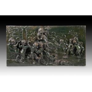 Danse d'enfants avec le dieu Pan. Bronze. D'après des modèles de Lucas Faydherbe (1617-1697).