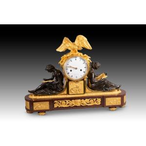 Table Clock, "study" And "philosophy". Mesnil, Paris, France, Circa 1815.