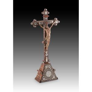 Crucified Christ With Base. Wood, Mother-of-pearl. Jerusalem. 